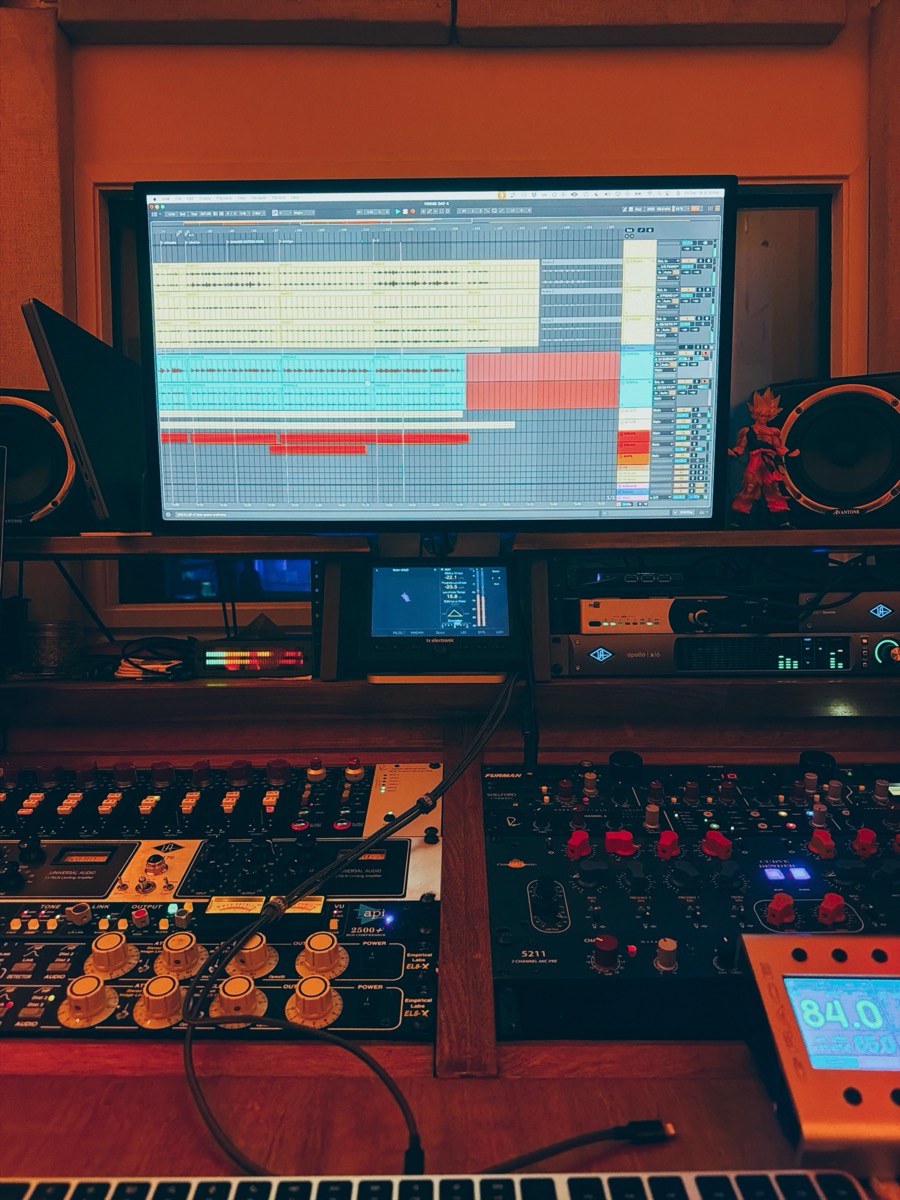 Production setup at The Hive Mind Studio